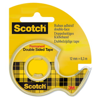 Doppelseitiges Klebeband 12 mm x 6, 3 m Scotch