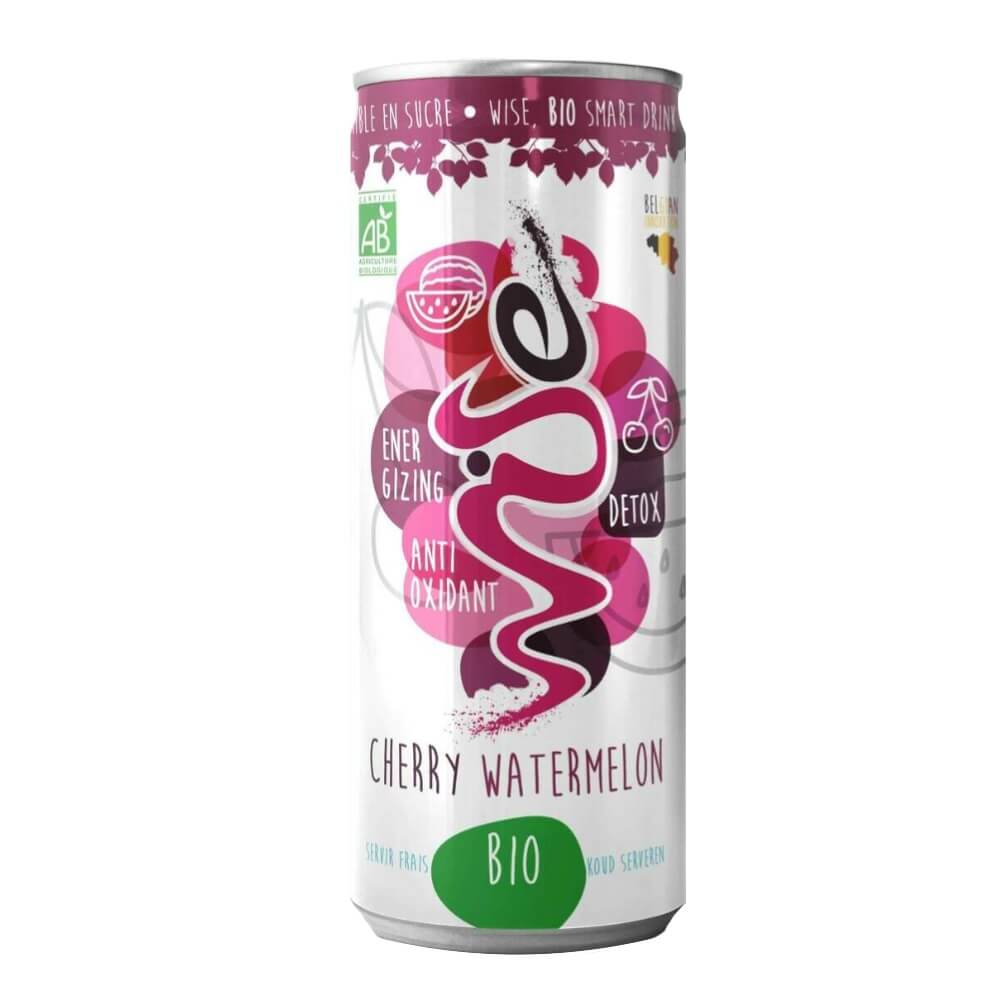 Kohlensäurehaltiges Energiegetränk mit Kirschgeschmack - Wassermelone BIO 250 ml - WISE