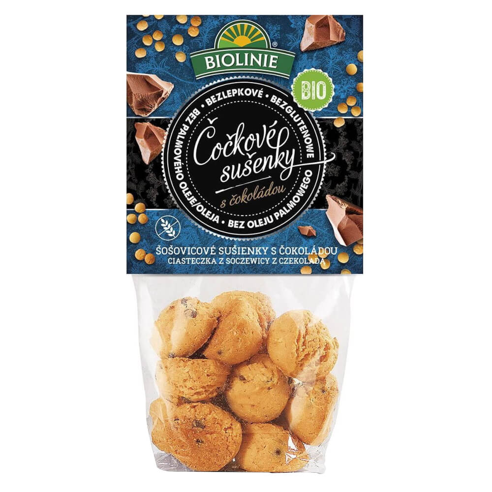 Glutenfreie Linsenkekse mit Schokolade BIO 100 g - BIO LINIE