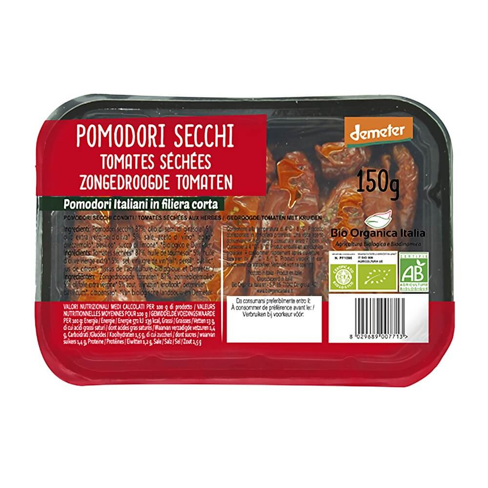 Getrocknete Tomaten in Salzlake Schale BIO 150 g - BIO ORGANICA ITALIA