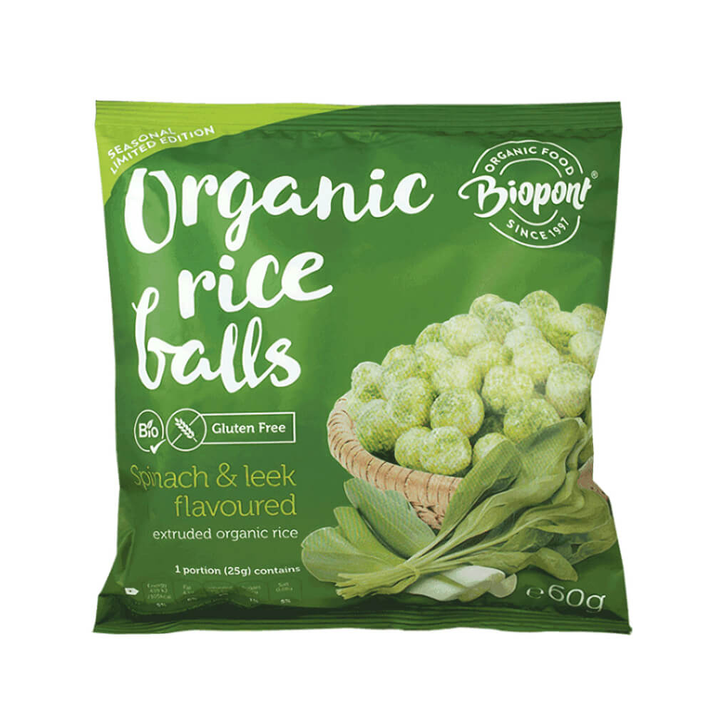 Reischips mit Spinat und Lauch glutenfrei BIO 60 g - BIO PONT