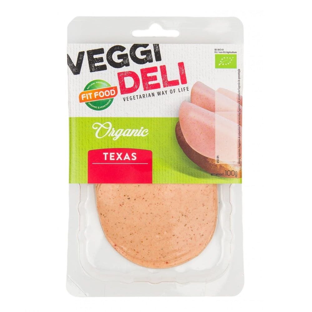 Vegetarische Alternative BIO Texas Aufschnitt in Scheiben 100 g VEGGI DELI