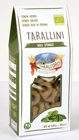 Tarallini Snacks mit Spinat BIO 250 g - PASTIFICIO TARALL 'ORO