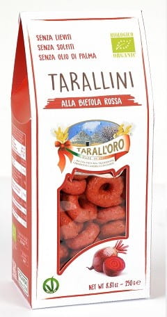 Tarallini Snacks mit Rote Beete BIO 250 g - PASTIFICIO TARALL 'ORO