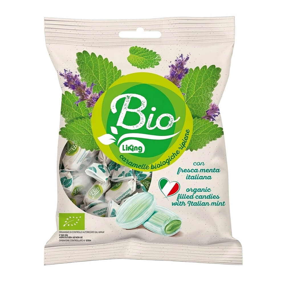 Glutenfreie Bonbons mit Minzgeschmack BIO 90 g - LIKING