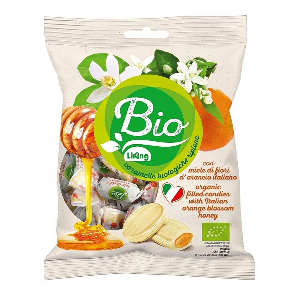 Glutenfreie Bonbons mit Orangenblütenhonigfüllung BIO 90 g - LIKING