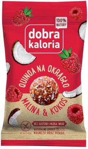 Kokossnack mit Quinoa und Himbeere ohne Gluten 24g GOOD KALORIA