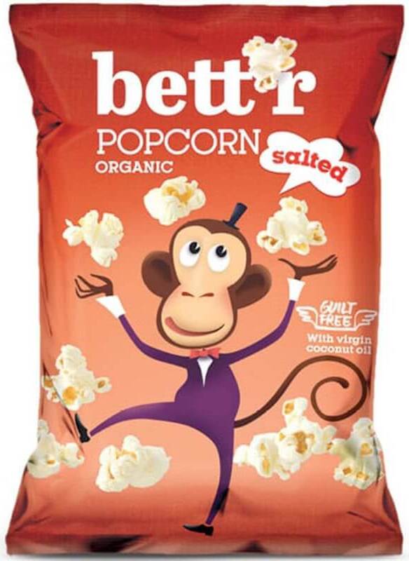 Gesalzenes Popcorn ohne Palmöl glutenfrei BIO 60 g BETTR