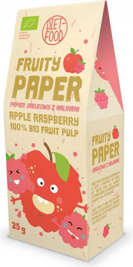 Papier mit Apfel und Himbeere BIO 25 g