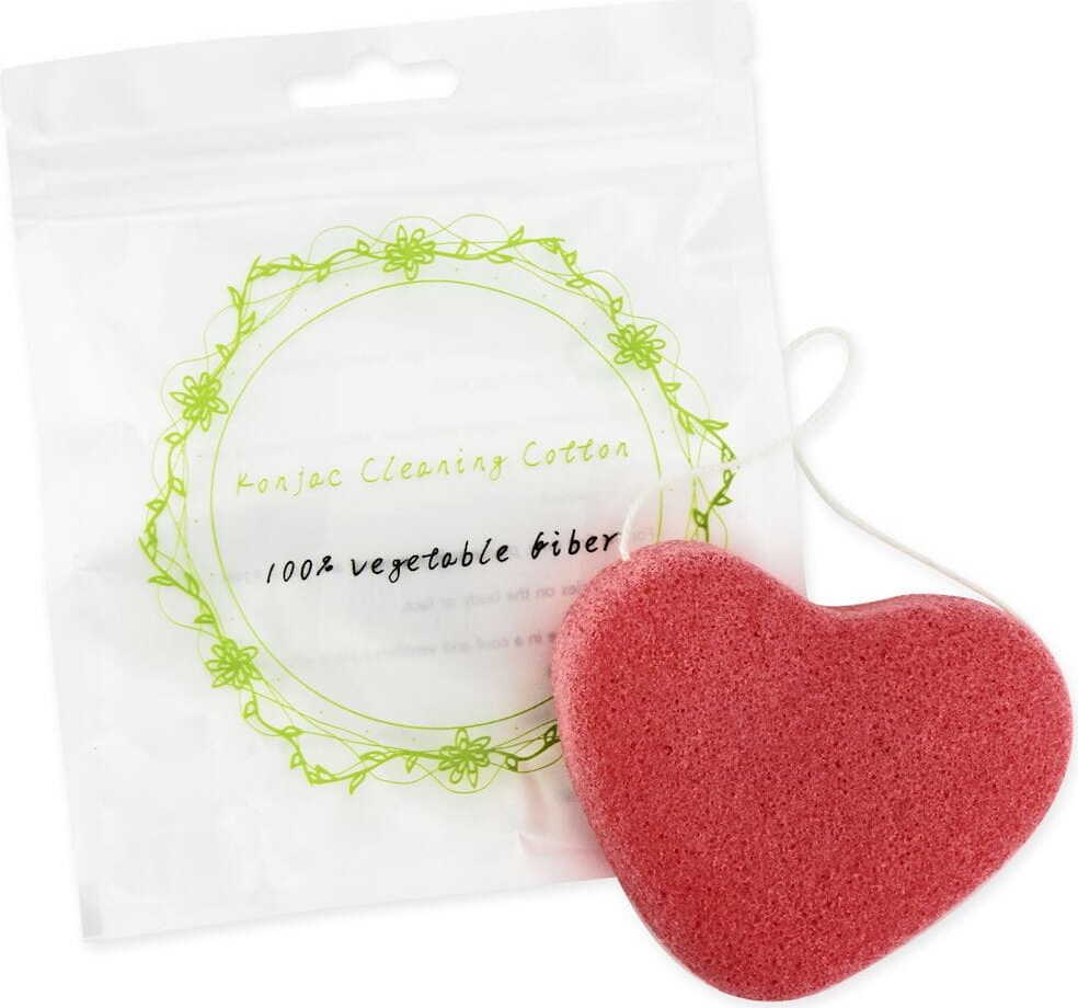 Konjak-Schwamm zur Gesichtsreinigung Rosa Herz - BESSER ALS LEBENSMITTEL