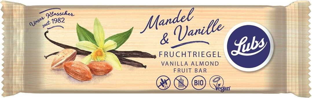 Glutenfreier Dattelriegel mit Mandeln und Vanille BIO 40 g - LUBS
