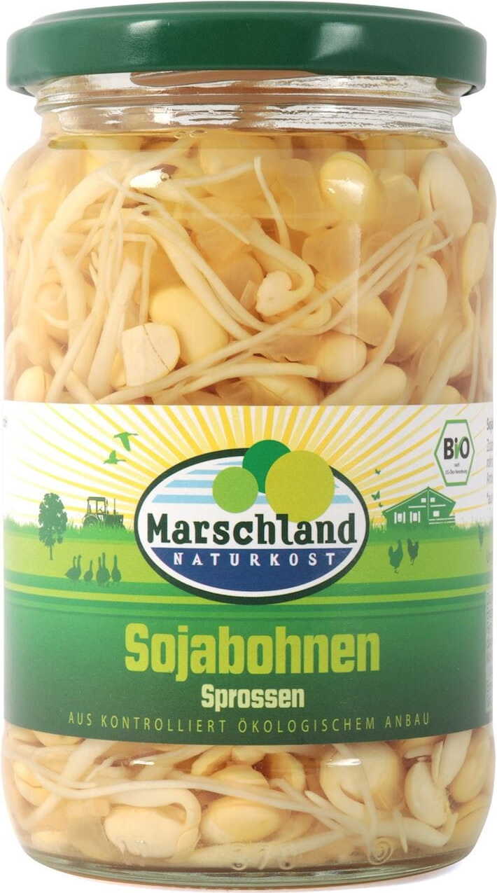 Sojasprossen in Salzlake BIO 330 g (160 g) - MARSCHLAND NATURKOST