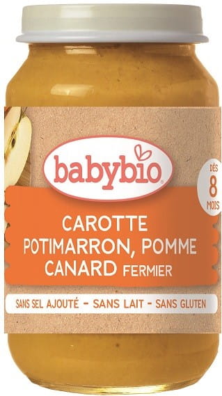 Gericht mit Ente, Karotte, Kürbis und Apfel ab 8 Monaten glutenfrei BIO 200 g BABYBIO