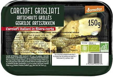 Gegrillte Artischocken in Demeter-Salzlake BIO 150 g (Schale) - BIO ORGANICA ITALIA