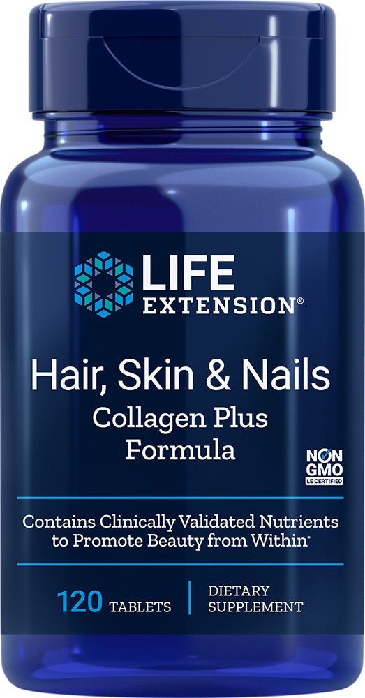Haar Haut & Nägel Collagen plus Formel 120 LIFE EXTENSION Tabletten