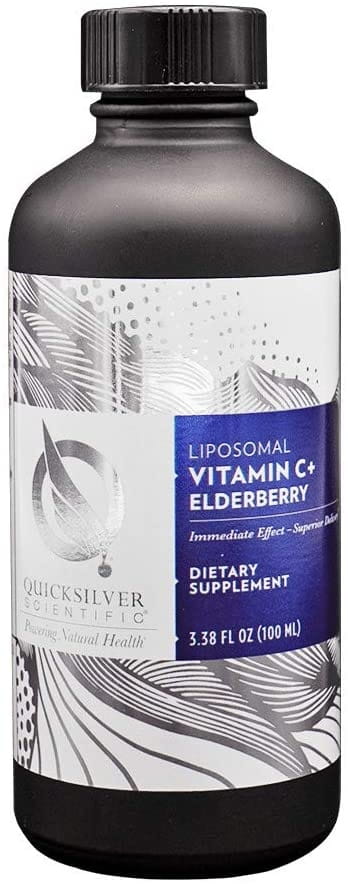 Liposomales Vitamin C + schwarz ohne liposomales Vitamin C + Holunder 100 ml QUICKSILVER SCIENTIFIC