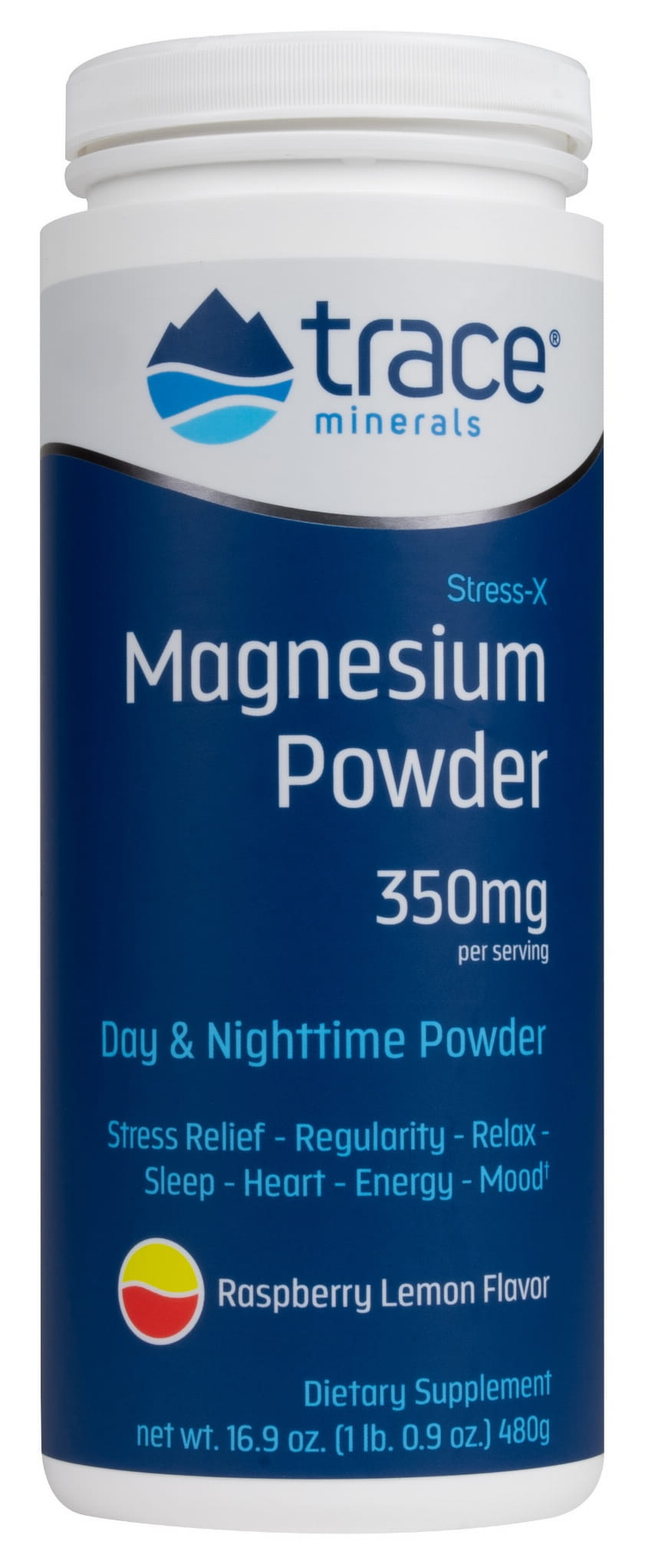 Mischung aus Magnesium und Stress-Mineralien - x Magnesiumpulver - Himbeer-Zitronen-Geschmack 480 g SPUREN MINERALIEN