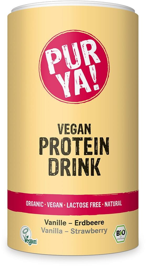 Proteindrink mit Vanillegeschmack mit Erdbeere BIO 550 g - PUR YA!