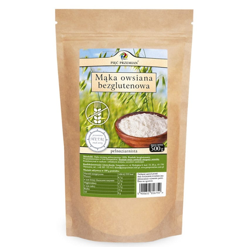 Glutenfreies Hafermehl 500g FÜNF ÄNDERUNGEN