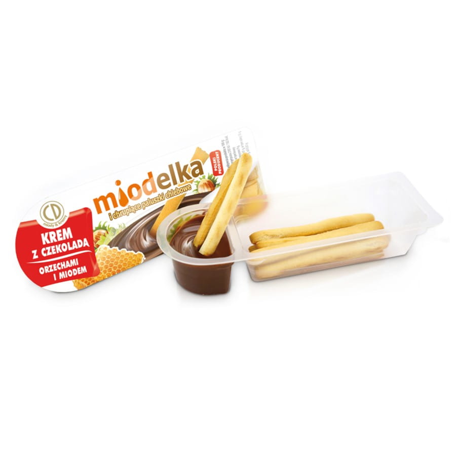 Schokoladencreme mit Nüssen und Honig und Grissini HONEY 25g