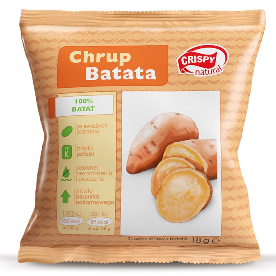 Getrocknete Süßkartoffelscheiben natur 18g CRISPY