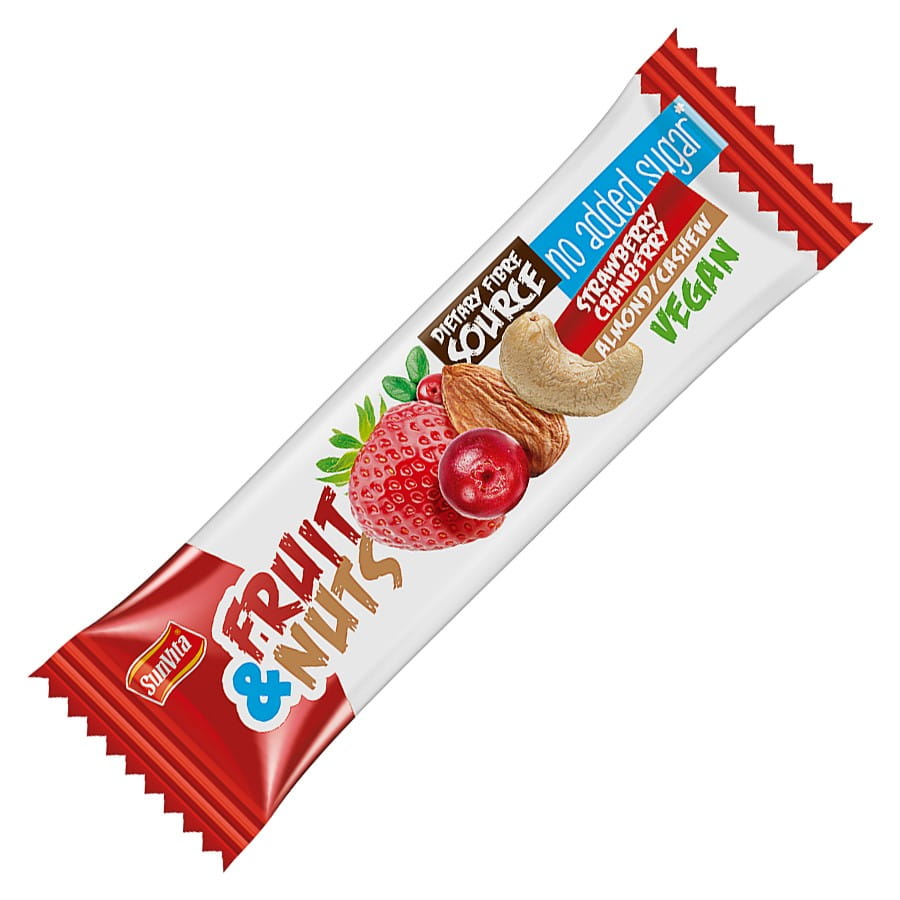 Frucht-Nuss-Riegel "Erdbeere und Cranberry" ohne Zuckerzusatz 30g SUNVITA
