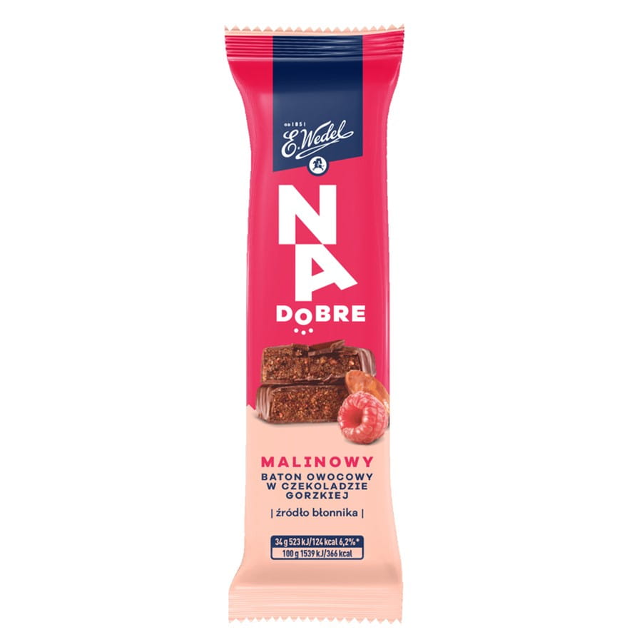 Himbeerriegel in Zartbitterschokolade für gut 34g WEDEL