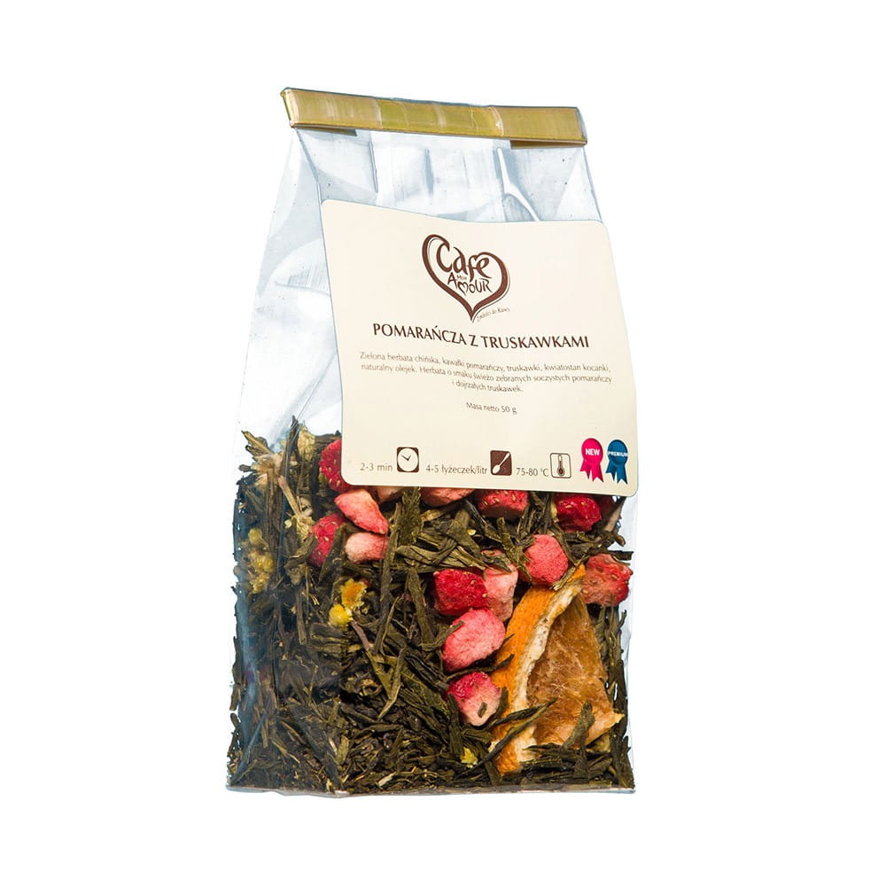 Grüner Orangenblättertee mit Erdbeeren 50 g CAFE AMOUR