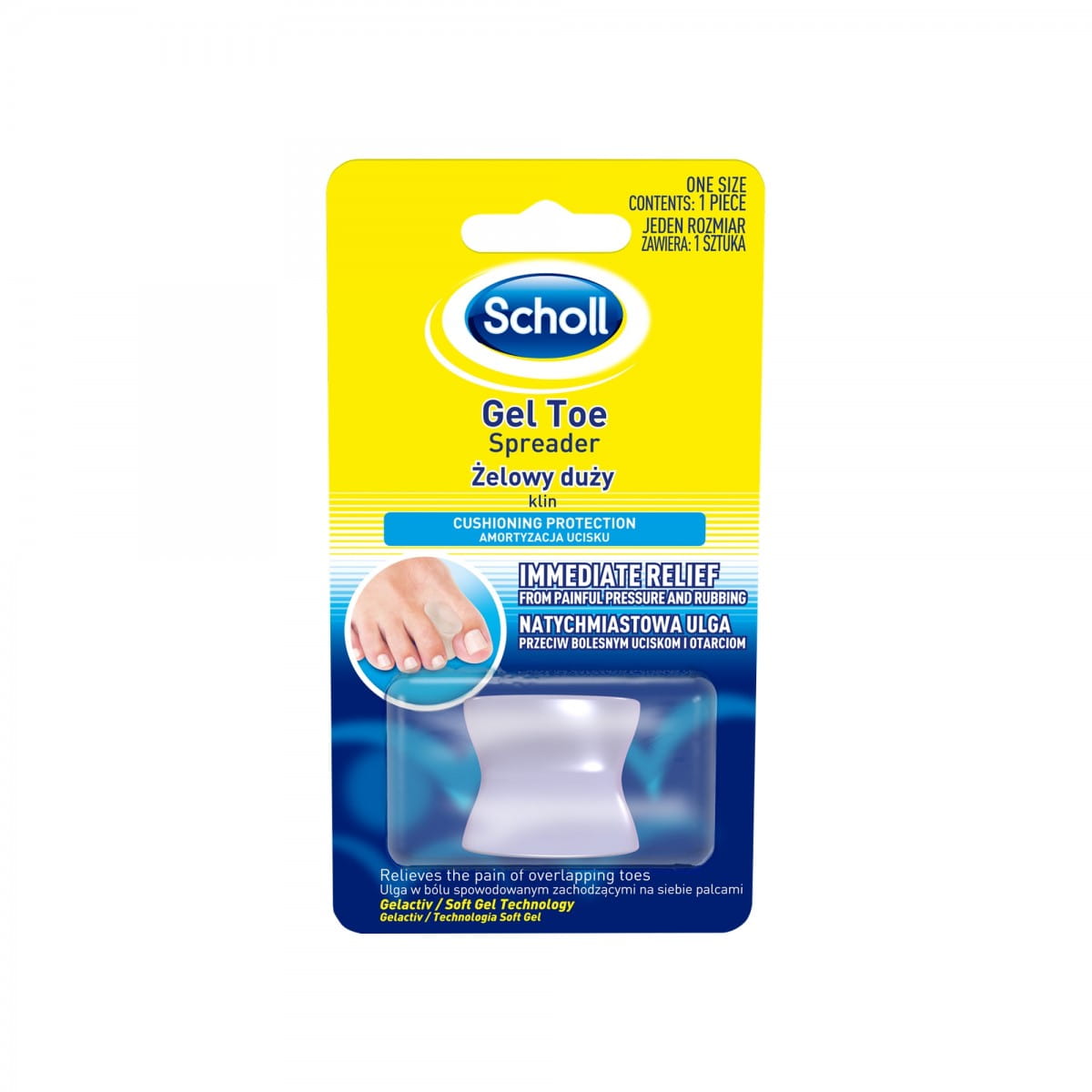 Großer Gelkeil zwischen den Fingern