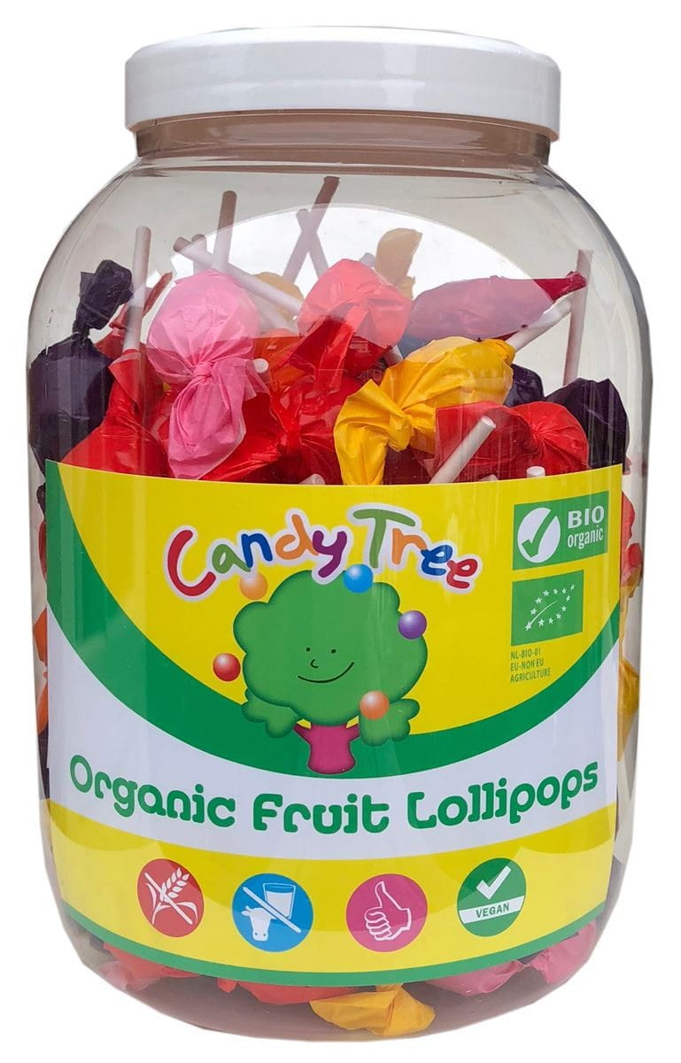 Glutenfreie Mischung runde Lutscher BIO 84 x 10 g (Glas) - CANDY TREE
