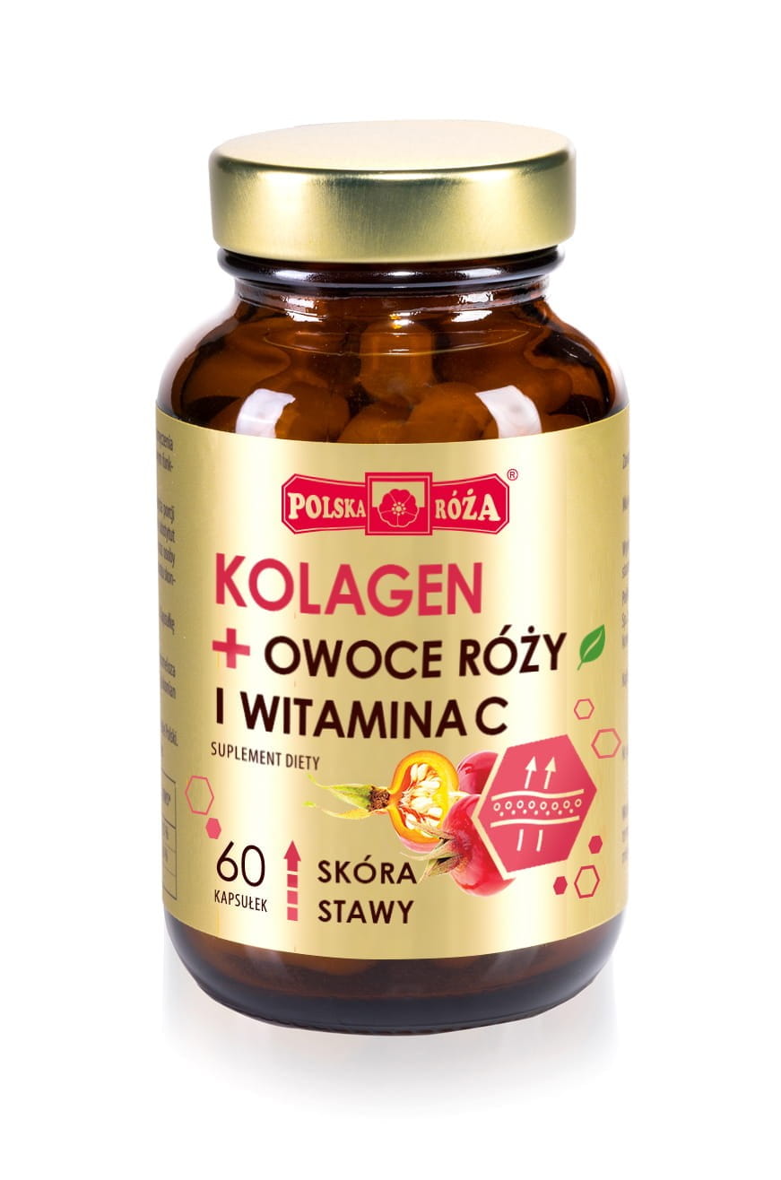 Collagen + Hagebutten und Vitamin C 60 Kapseln POLISH ROSE