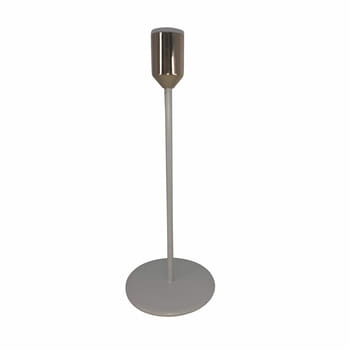 Kerzenständer 8x22cm weiß mit Goldfinish