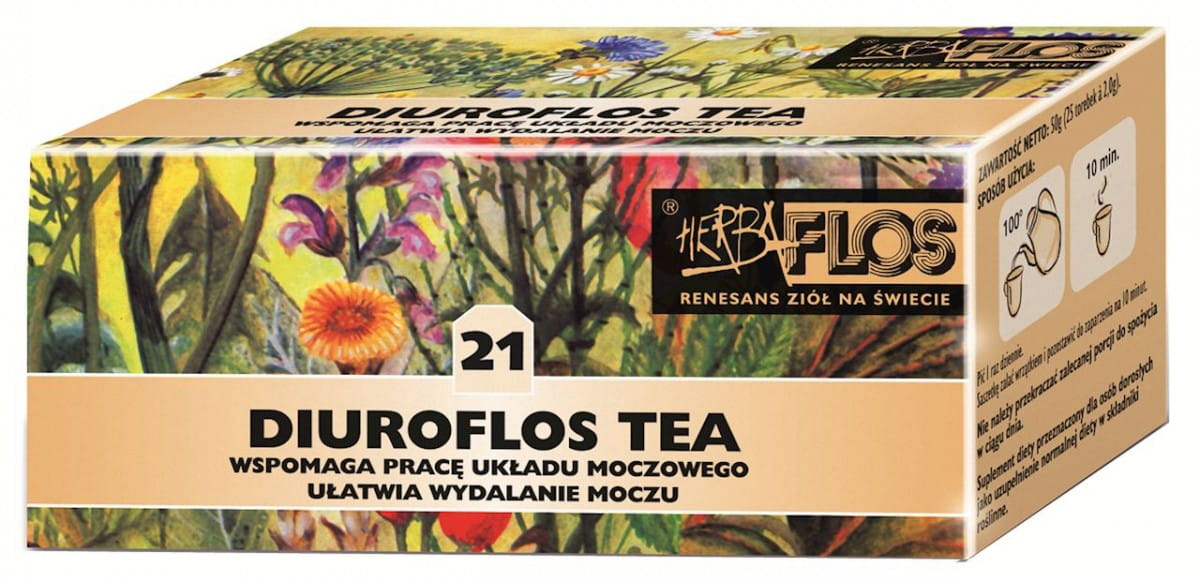 Harnwege Tee 20 x 2g - 21 Diuroflos Tee Fix - HERBA - FLOS - Biolaboratorium