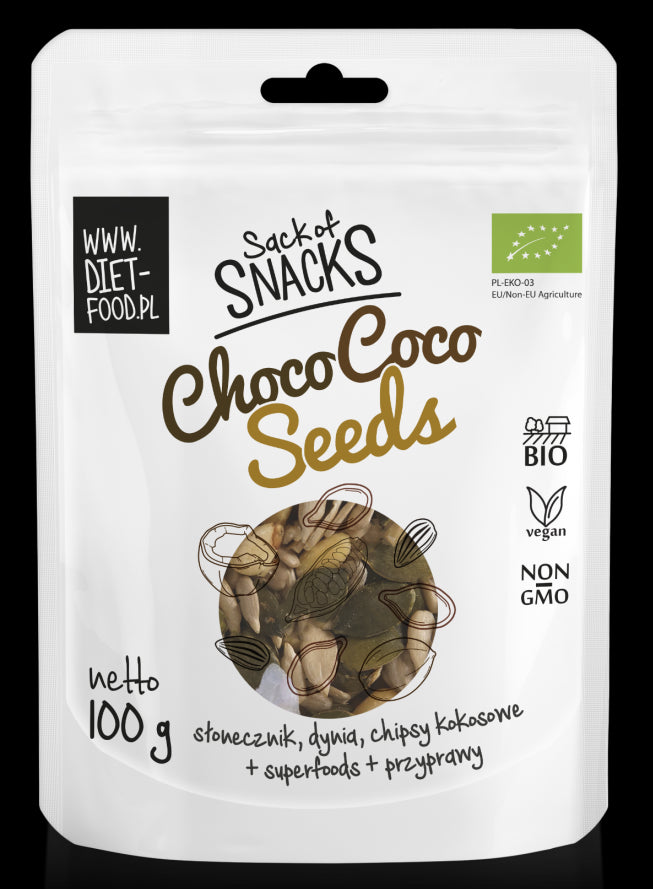 Eine Mischung aus Kakaosamen 100 g EKO DIET - FOOD - Biolaboratorium