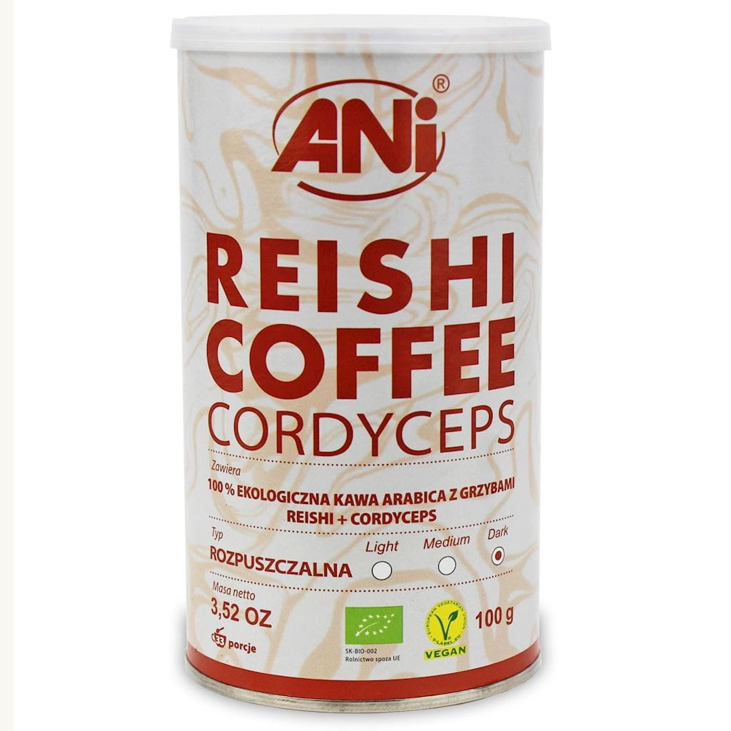 Instantkaffee Arabica mit Reishi-Pilzen + Cordyceps BIO 100 g - ANI - Biolaboratorium