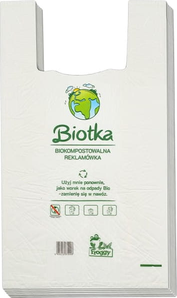 Plastikbeutel (kompostierbar und biologisch abbaubar) 1 Stück (40 cm x 22 cm) - FROGGY - Biolaboratorium