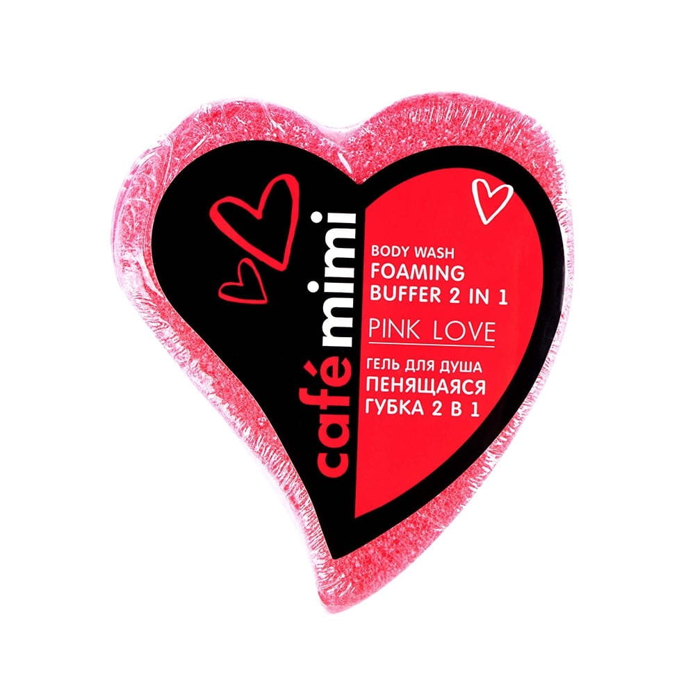 Duschschwamm getränkt mit 2in1 Pink Love Gel 60 g CAFEMIMI - Biolaboratorium