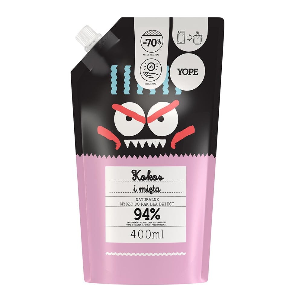 Handseife für Kinder Kokos-Minz-Bouillon 400 ml - YOPE - Biolaboratorium