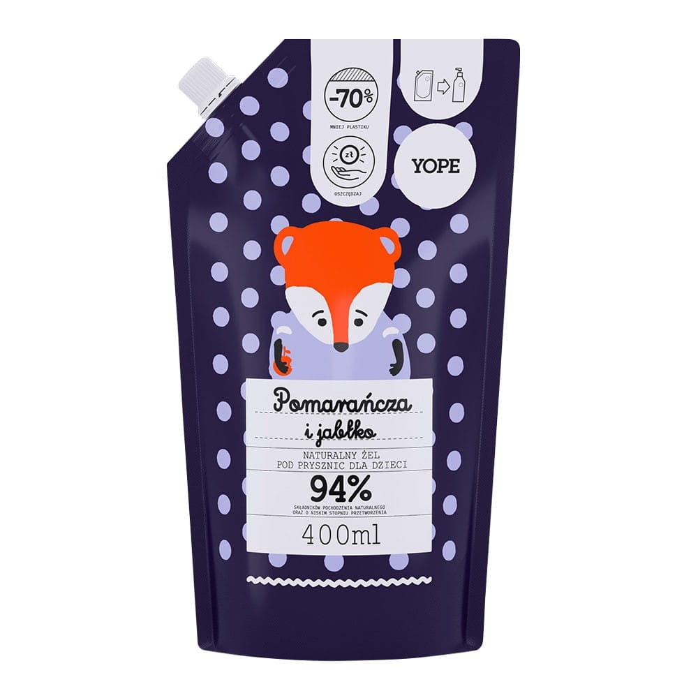 Orangen-Apfel-Duschgel für Kinder 400 ml Vorrat - YOPE - Biolaboratorium