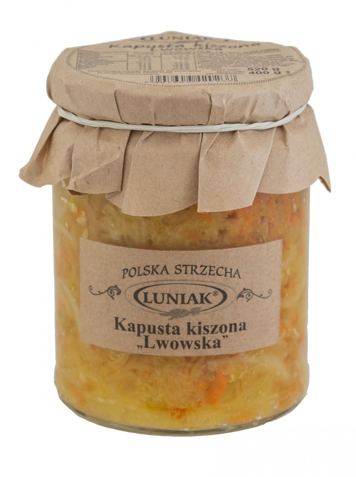 Sauerkraut aus Lemberg 520g LUNIAK - Biolaboratorium