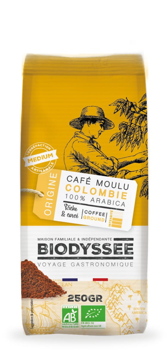 Gemahlener Kaffee 100% Arabica Kolumbien 250g ECO BIODYSSEE - Biolaboratorium