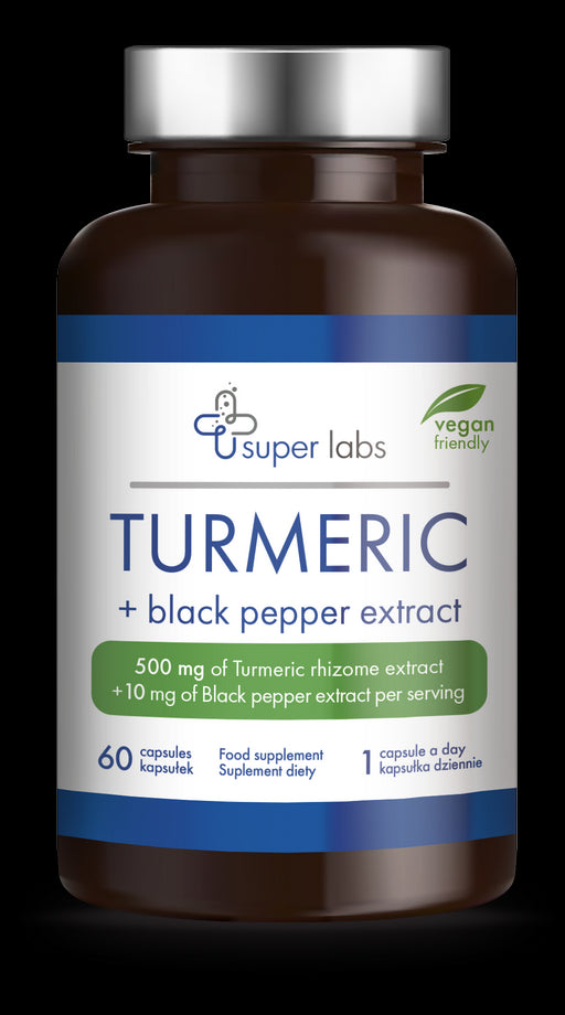 Kurkuma + schwarzer Pfeffer-Extrakt 60 SUPER LABS-Kapseln - Biolaboratorium