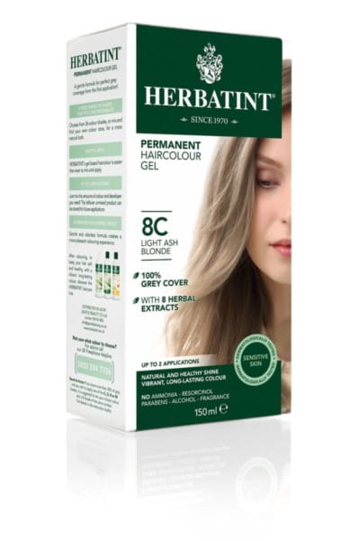Haarfarbe 8c helles Aschblond 150 ml HERBATINT - Biolaboratorium