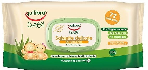 Reinigungstücher für Kinder 72 Stück EQUILIBRA - Biolaboratorium