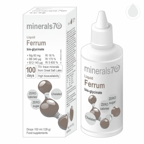 Ferrum flüssige Tropfen 100 ml Eisen MINERALS7 + - Biolaboratorium