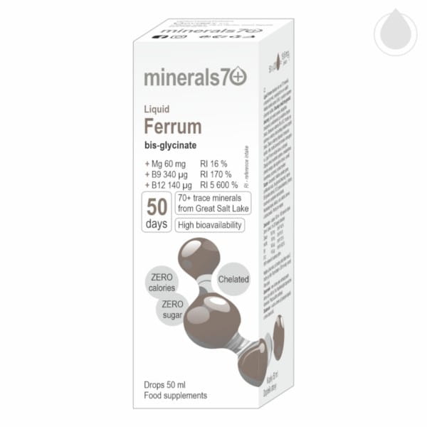 Ferrum flüssige Tropfen 50 ml Eisen MINERALIEN7 + - Biolaboratorium