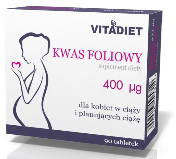 Folsäure 400mcg 90 tab. für Schwangere VITADIET - Biolaboratorium