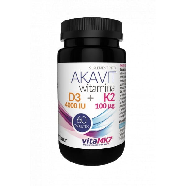 Akavit Vitamin D3 4000 K2 100 60 Tab. VITADIET - Biolaboratorium