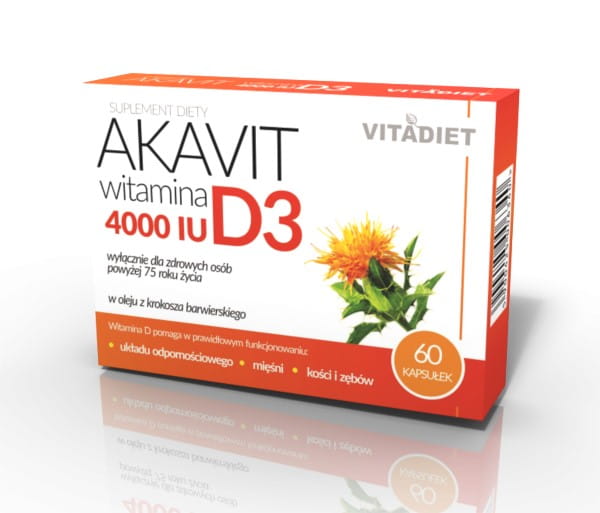 Akavit Vitamin D3 4000 IE 60 Kapseln VITADIET - Biolaboratorium