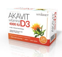 Akavit Vitamin D3 4000 IE 120 Kapseln VITADIET - Biolaboratorium